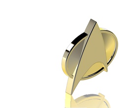 star trek tng badge startrek gold symbol communicator jewelry fashion 3d print model - Mito3D
