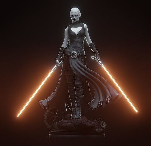 star wars - asajj ventress starwars clonewars asajjventress nightsisters 3dprint disneystudios comicart darkside games toys 3D print model - Mito3D