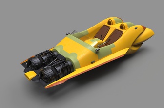 star wars anakin speeder car flying jets games toys miniatures sci fi spaceship 3d print model - Mito3D