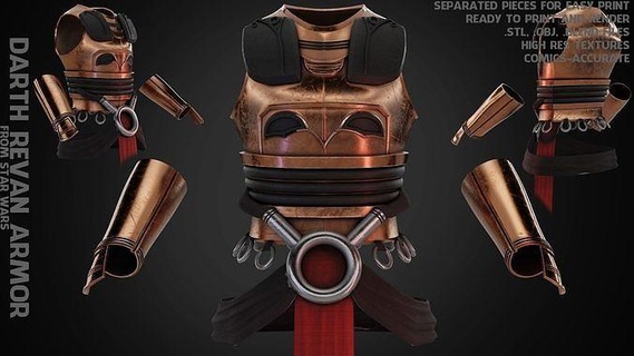 star wars darth revan armor cosplay helmet jedi sith cosplayer old republic starwars scifi sci fi art scans replicas 3d print model - Mito3D