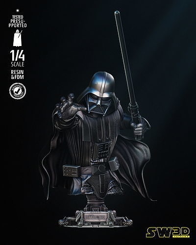 étoile guerres dark vader buste étoiles jedi sith sabre laser art sculptures 3d print model - Mito3D