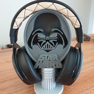 Estrela guerras darth Vader fone ouvido ficar pé suporte filme presente fones logotipo Guerra Estrelas lucas arte esculturas 3d print model - Mito3D