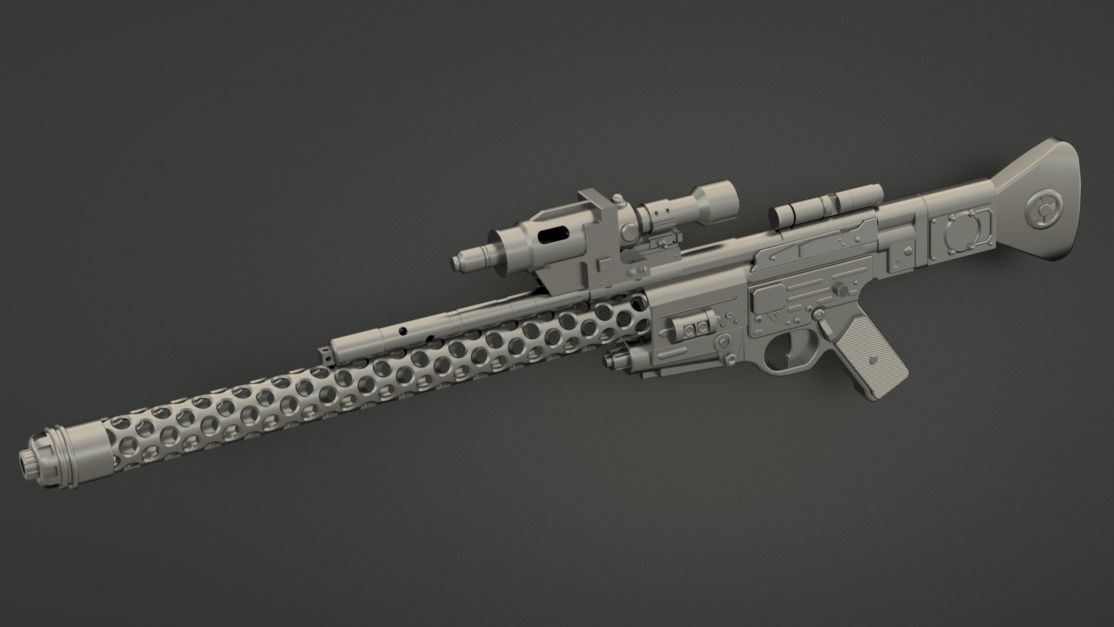 estrela guerras frente batalha ii dlt 20a blaster rifle arma cosplay guerra estrelas atirador elite battlefront2 suporte vida tamanho passatempo faça 3d 3D print model - Mito3D