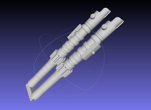 star wars evil rey folding lightsaber 3d printing printable scifi weapon fantasy toy replica costume cosplay foldable douldable souble games toys 3d print model - Mito3D