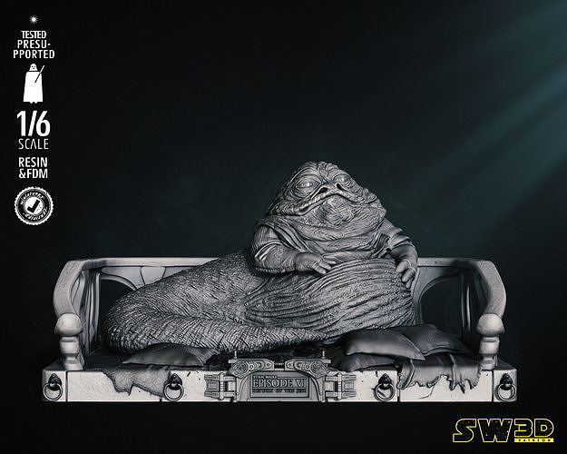 star kriege jabba skulptur geprüft 3d drucken krieg sterne miniaturen sci fi palast massentiorder spiele mandalorianer 3dprinting kunst skulpturen 3D print model - Mito3D