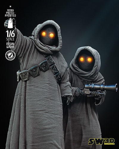 étoile guerres jawas sculpture jawa miniatures personnage indonésie figurines sci étoiles jada moto java traditionnel art sculptures 3d print model - Mito3D