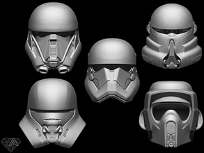 star wars troopers helmets set trooper mask helmet airsoft cosplay halloween jet purge stormtrooper armor toy warrior knight invader game armour alien games toys accessories 3d print model - Mito3D
