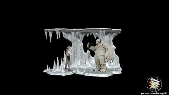 stella guerre wampa grotta diorama azione figure Guerre stellari l 39 impero colpisce 118scale 112scale collezione vintage blackseries hasbro kenner personalizzate customdiorama Giochi giocattoli 3d print model - Mito3D