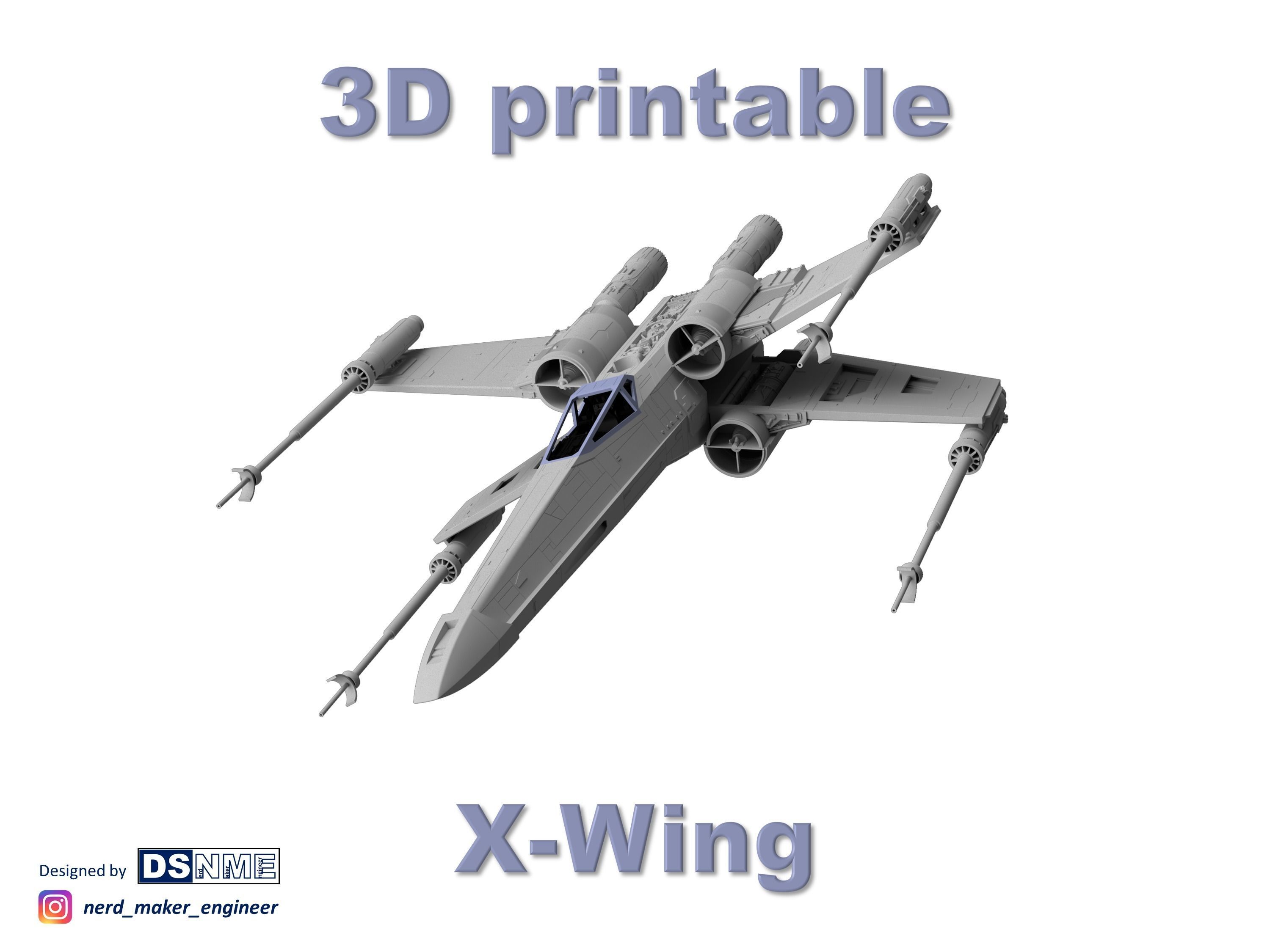 model-x mk i 1-12 scale - star wars x wing rebells t 65 xwing starwars space jedi starship scalemodel 3dprinting spaceship skywalker luke darth vader empire hobby diy 3D print model - Mito3D