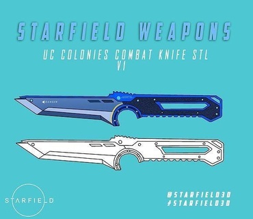 starfield stl - uc colonies combat knife v1 starfieldgame danger weapon gun design game games toys accessories 3d print model - Mito3D