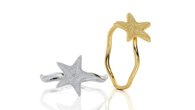les étoiles de mer anneau r 0103 bijoux brillant pendentif états-unis canada l'europe l'engagement mariage la conception mode d'argent or joyau l'anneau courbes boucle d'oreille anneaux 3d print model - Mito3D