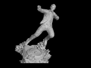 yıldız lordu heykel of adam atlama disk muhafız gökada roket groot tüy gamora drax thor hayret komik demir sert thanos sanat heykeller 3d print model - Mito3D