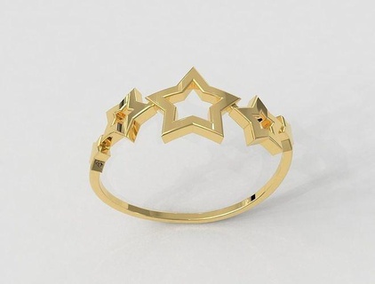 estrellas anillo estrella ciencia ficción espacio fi moderno Moda adolescente oro clásico planeta minimalista paulorani joyería joya anillos 3d print model - Mito3D