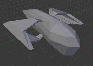 starship 2 spaceship in polygons vehicle space sci fi ship futuristic future fighter science engineering 3d print model - Mito3D