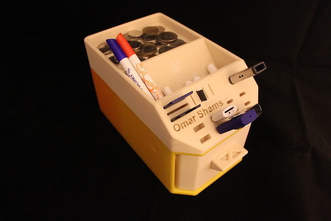 stazionario scatola Conservazione veloce unità contenitore plastica ufficio USB sd microsd usbc supporto norafts guidare scrivania impostato compatto pla 3dprint prusa 3d stampante 3D print model - Mito3D