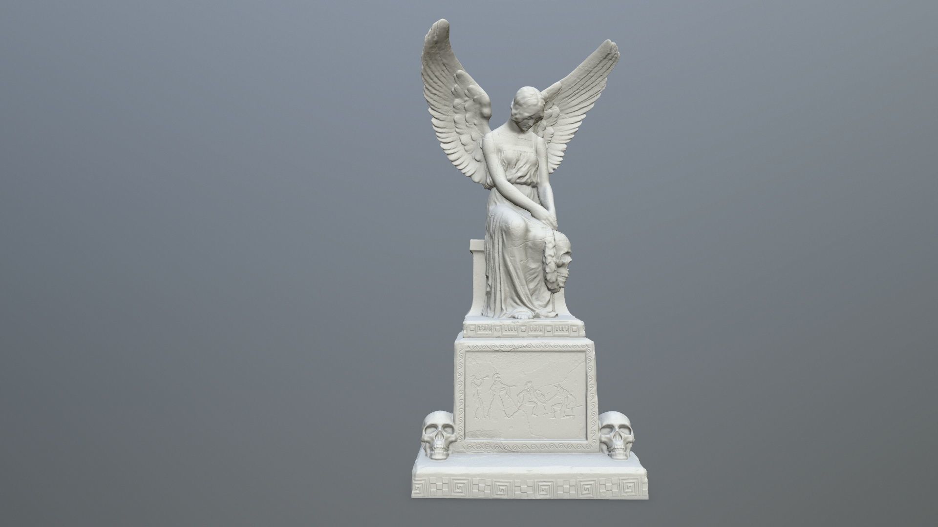 statue 3 of angel stone old ruin column pillar rome sculp sculptural sculpture statuary effigy bust print printable games toys game accessories 3D print model - Mito3D