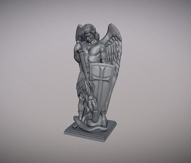 statue archangel saint michael miguel san angel god arcangel art sculptures christian catholic 3d print model - Mito3D