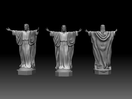 statue christ redeemer 3d print paint cristo dios jesus redentor estatua god religion imagen art sculptures 3d print model - Mito3D
