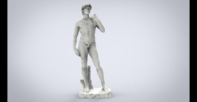 statue of david by michelangelo skulptur marmor griechisch 3dprint uralt kunst skulpturen 3D print model - Mito3D