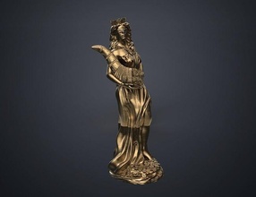 heykel tanrıça servet Fortuna mitoloji Yunan Roma Antik heykelcik model Kadın şekil şans Sanat heykeller 3d print model - Mito3D