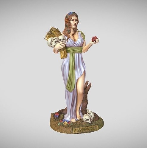 statua greco dea persefone 3d stampa malavita donna ragazza arte scultura vestito sculture 3D print model - Mito3D