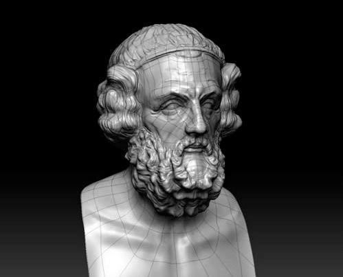 statue homer low price art sculpture people adult man head portrait interior male superficial anatomy framing gallery young deco wisdom mouth one architectural decoration sculptures 3D print model - Mito3D