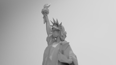 statue liberty triangulated low poly art usa united states america torch history july 1986 symbolism exterior flame freedom sculptures 3d print model - Mito3D