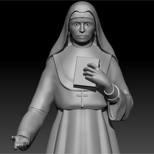 estátua freira cristão católico religiou objeto jesu catedral bíblia escultura mãe jesus retrato cara modelo fracasso arte fé confiar confissão esculturas 3D print model - Mito3D