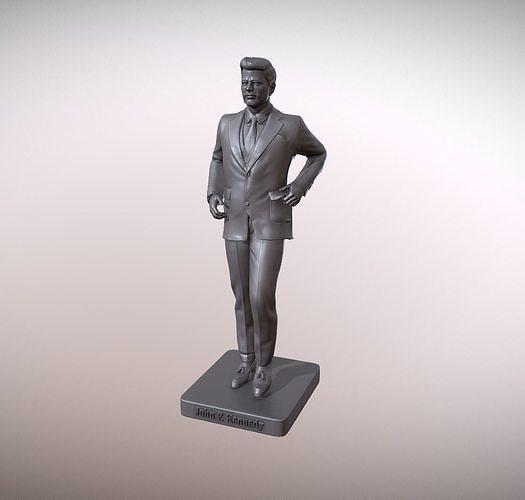 statue president john kennedy bronze f unitedstates art sculptures 3D print model - Mito3D