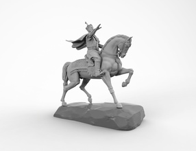 estatua s001 plata oro imprimible joya joyería caballo guerrero 3d print model - Mito3D