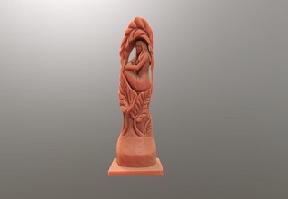 estátua de madeira da menina a arte garota mulher feminino o corpo floresta hq printable natureza fantasia do busto hd escultura figura argila metal esculturas 3d print model - Mito3D