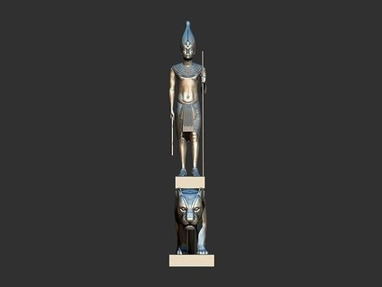 statues tutankhamun leopard 3d print model egyptian ancient chair golden art sculptures 3d print model - Mito3D