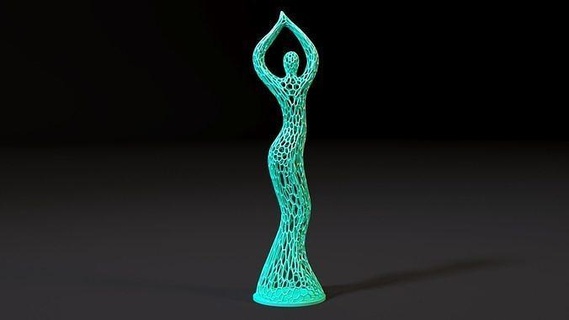 statuetta ballare donna 2 ragazza voronoi arredamento decorazione danza arte stampabile umano Stampa 3d statua bellissimo carina Casa 3d print model - Mito3D