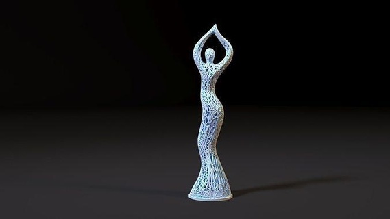 statuette dansant femme fille voronoi décor décoration Danse art imprimable Humain impression 3d statue belle mignonne maison 3d print model - Mito3D