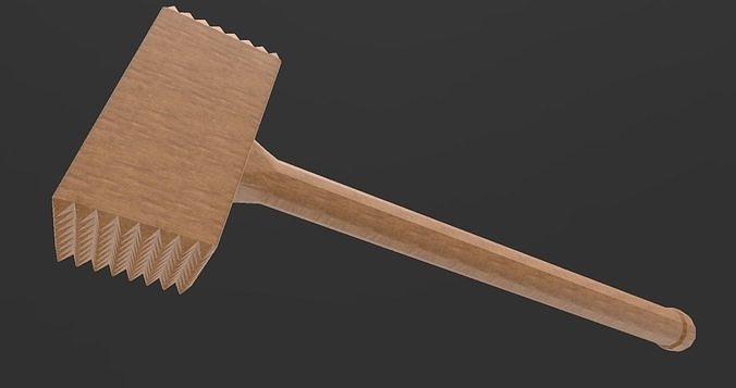 steak tenderizer wood meat butcher rideye chicken kitchen catering equipment wooden food house dining 3D print model - Mito3D
