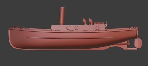 steam boat late 19th early 20th century in 350 scale 3dprint scalemodel diy ship sea fleet steampunk hobby automotive 3d print model - Mito3D