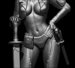 vapor punk 2 sexy cuerpo personaje espada armadura afilado arma arte mujer steampunk esculturas 3d print model - Mito3D
