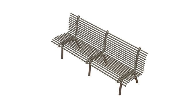 acero banco metal parque yarda calle tubo decoración ciudad urbano sofá asiento silla jardín exterior casa aire libre 3D print model - Mito3D