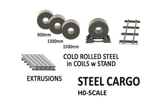 cargo 0005 acciaio carico impostato h0 scale 6 elementi modello ferrovia scala fai passatempo bobina stola miniature 3d print model - Mito3D
