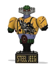 steel jeeg battle damaged bust figure 3d model character futuristic statue robot cyborg hobby diy 3d print model - Mito3D
