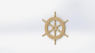 steering wheel ship 3d print house boat vehicle spacecraft decor 3d print model - Mito3D