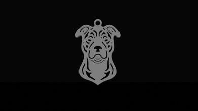 stefford colgante pendiente perro cadena arte cabeza diseño símbolo moderno joyería joya colgantes 3d print model - Mito3D