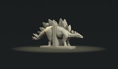 estegossauro livro suporte dinossauro pré histórico réptil Stego imprimível biblioteca criatura extinto primitivo livraria fantasia ficcional estante livros casa decoração 3d print model - Mito3D