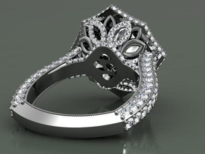 stella anello di fidanzamento gioielli diamante intricato matrimonio anelli argento oro disco platino palladio industriale carattere umana abbigliamento diamanti nozze 3d print model - Mito3D