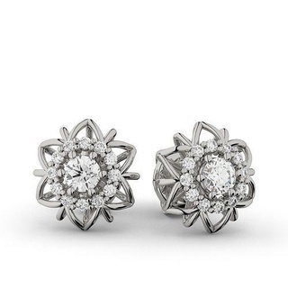 stellar diamond bouquet earrings platinum jewelry precious gem printable diamond stones gold earring 3dmodel brilliant earrings  3d print model - Mito3D