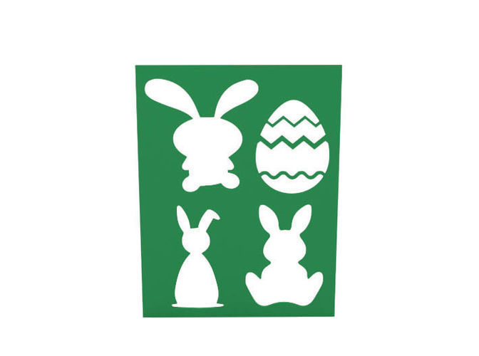 stencil easter egg bunny rabbit design art house decor 3D print model - Mito3D