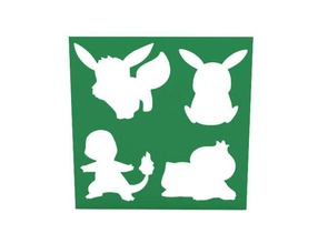 stencil pokemon silhouette arredamento disegno design arte casa 3d print model - Mito3D