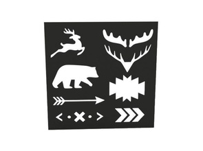 stencil home bear boho deer antlers hobby diy other 3d print model - Mito3D