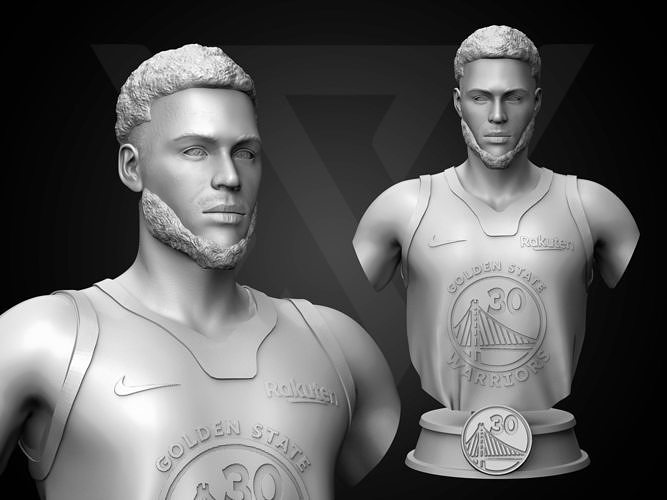 steph köri 3d yazdırılabilir Basketbol nba spor atıcı şef insan adam karakter spalding şampiyonlar sanat eseri dekor dekorasyon heykelcik rakamlar az Vesika büst heykel top Sanat 3D print model - Mito3D