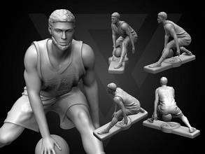 steph köri 3d yazdırılabilir 2s basketbol nba spor atıcı şef insan adam spalding sanat eseri dekor heykelcik rakamlar az vesika heykel üstesinden gelmek heykeller karakter 3d print model - Mito3D